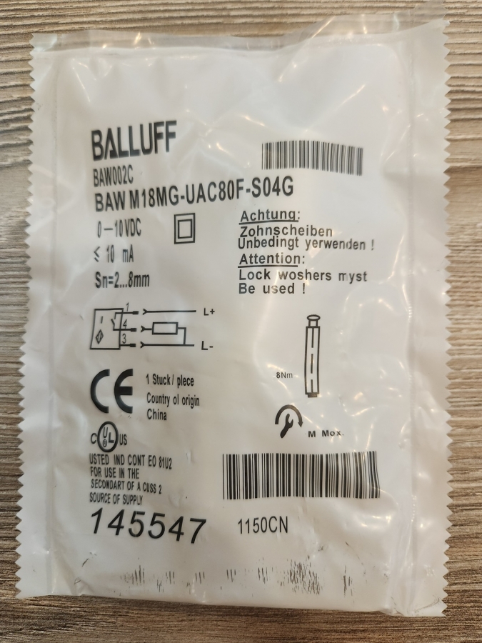 سنسور القائی بالوف BAW M18MG-UAC80F-S04G